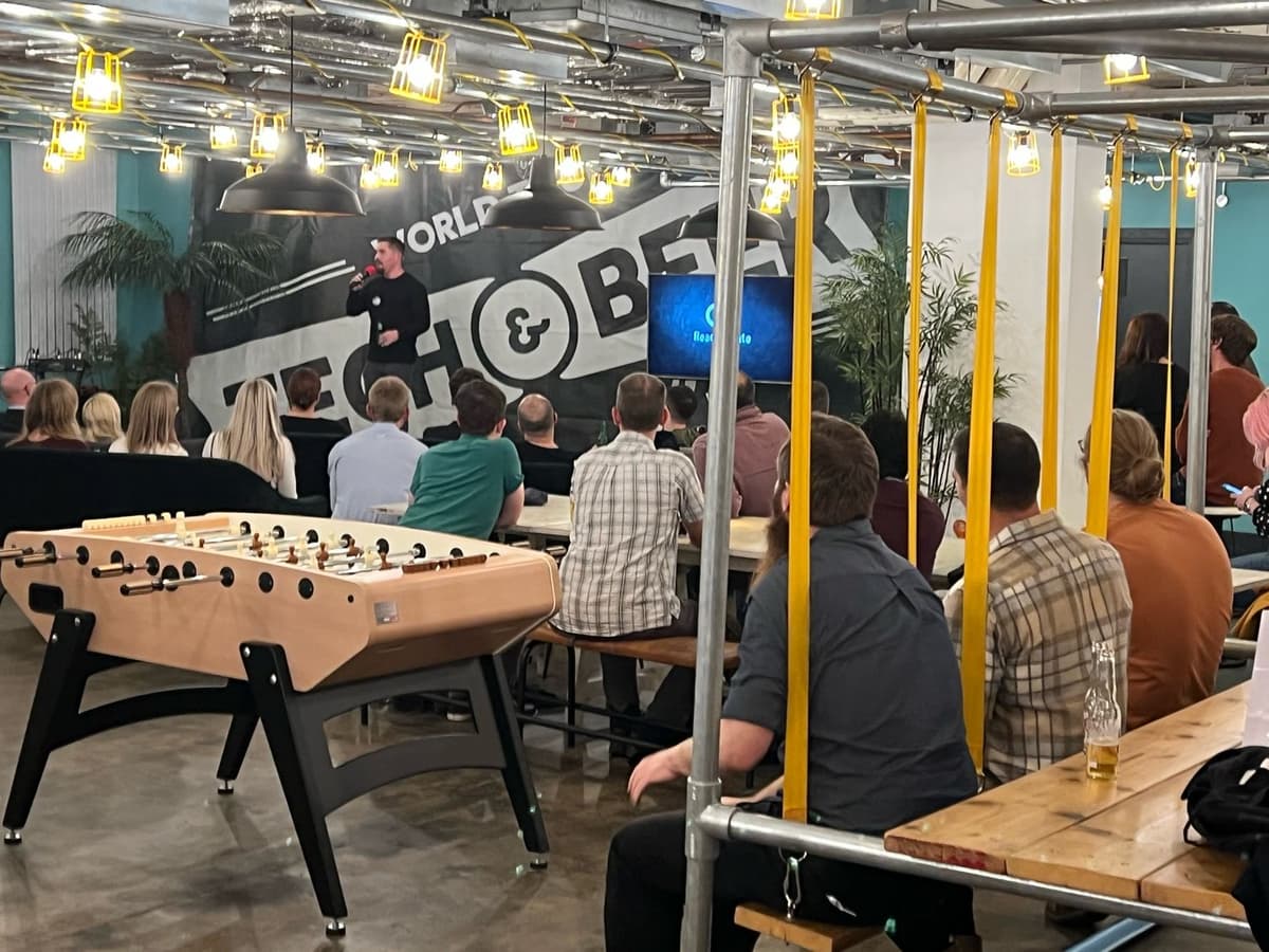 Founders at an Akcela meetup event